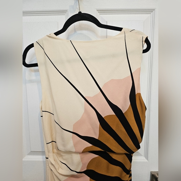 Dianne Von Furstenburg 100% Silk Burst Abstract Print Gathered Dress - Picture 10 of 15